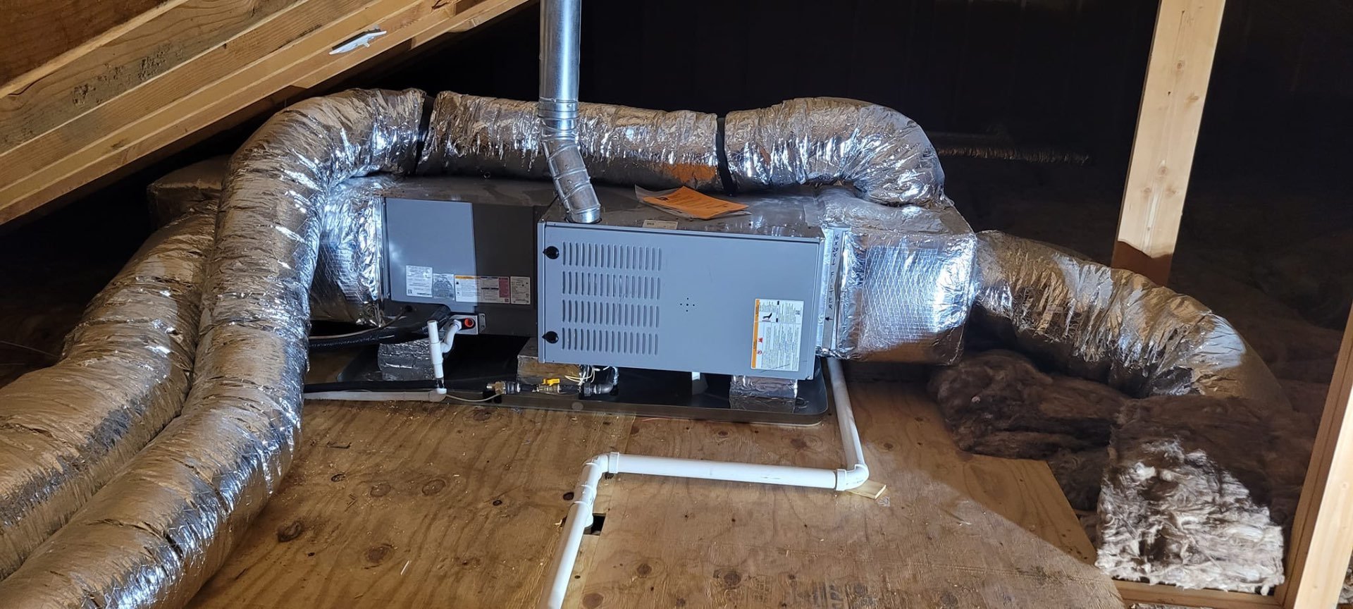 Attic furnace and ductwork installation